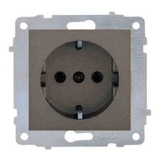 Ovivo Grano Metalik Antrasit Topraklı Priz